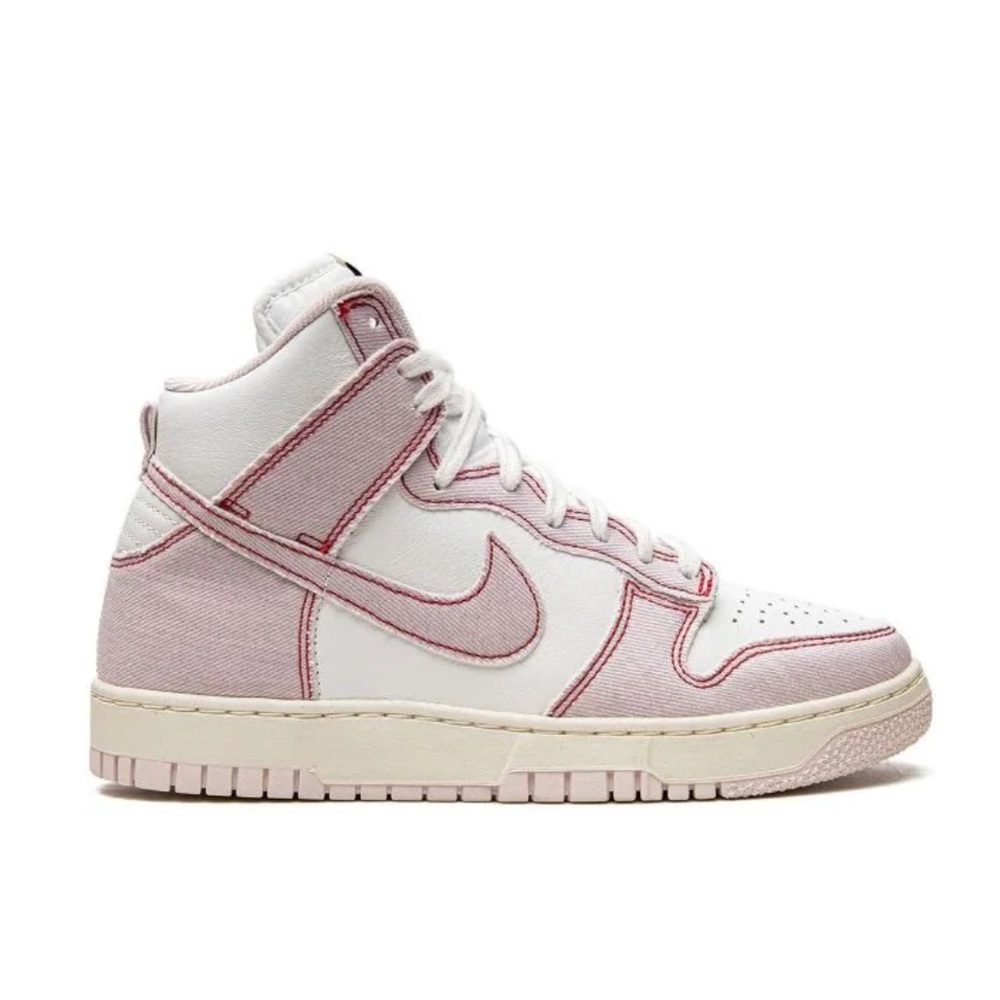 Nike White and Pink High-Top Sneakers